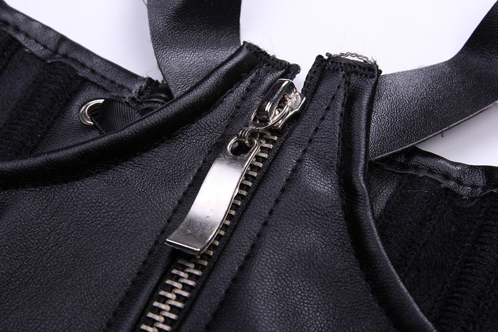 Arousing Black Leather Corset